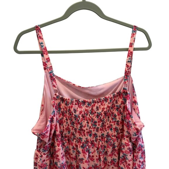 Pink Floral Sleeveless Sundress Maxi With Adjustable Straps Back NWT Size 4 - Picture 5 of 7